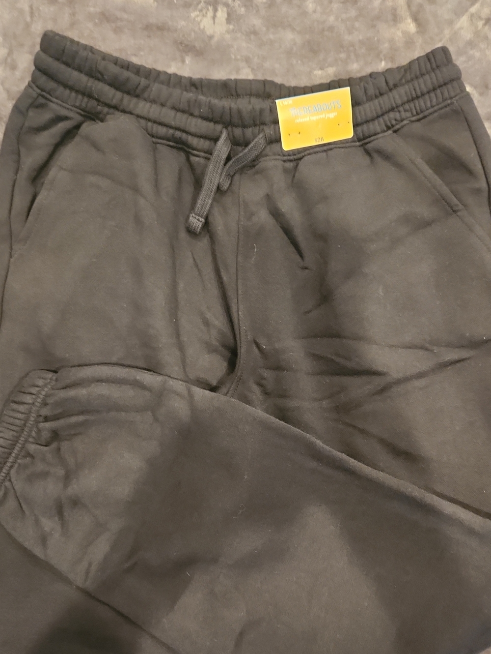 Boys Black Elastic-Waist Jogger Pants